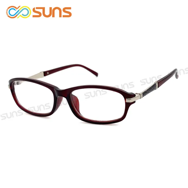【SUNS】老花眼鏡 簡約優雅酒紅框 時尚新潮流精品老花眼鏡 佩戴舒適 閱讀眼鏡