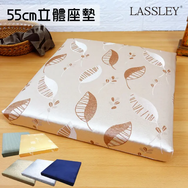 【LASSLEY】二入組-55cm立體座墊(客廳 坐墊 厚墊 椅墊 大方墊 和室 沙發墊 台灣製造)