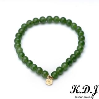 【K.D.J 圓融珠寶】招財虎年福氣滿滿碧玉手珠(18K金小虎牌)