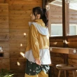 【MOSS CLUB】異材質拼接薄-女長袖外套 拼接 藍 綠 黃(三色/魅力商品/版型適中)