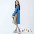 【betty’s 貝蒂思】拼接貓咪印花牛仔洋裝(淺藍)