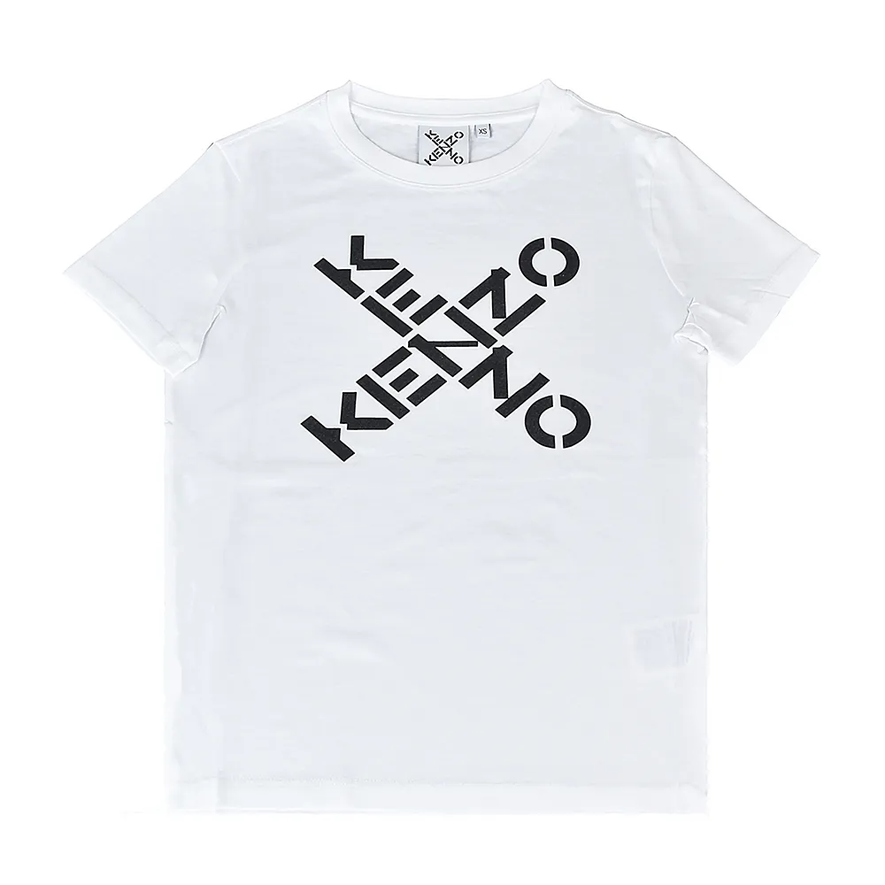 【KENZO】KENZO字母印花LOGO X造型設計純棉短袖T恤(女款/白)