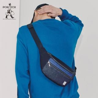 【PORTER INTERNATIONAL】牛仔拼接PATCH WORK腰包(深藍色)