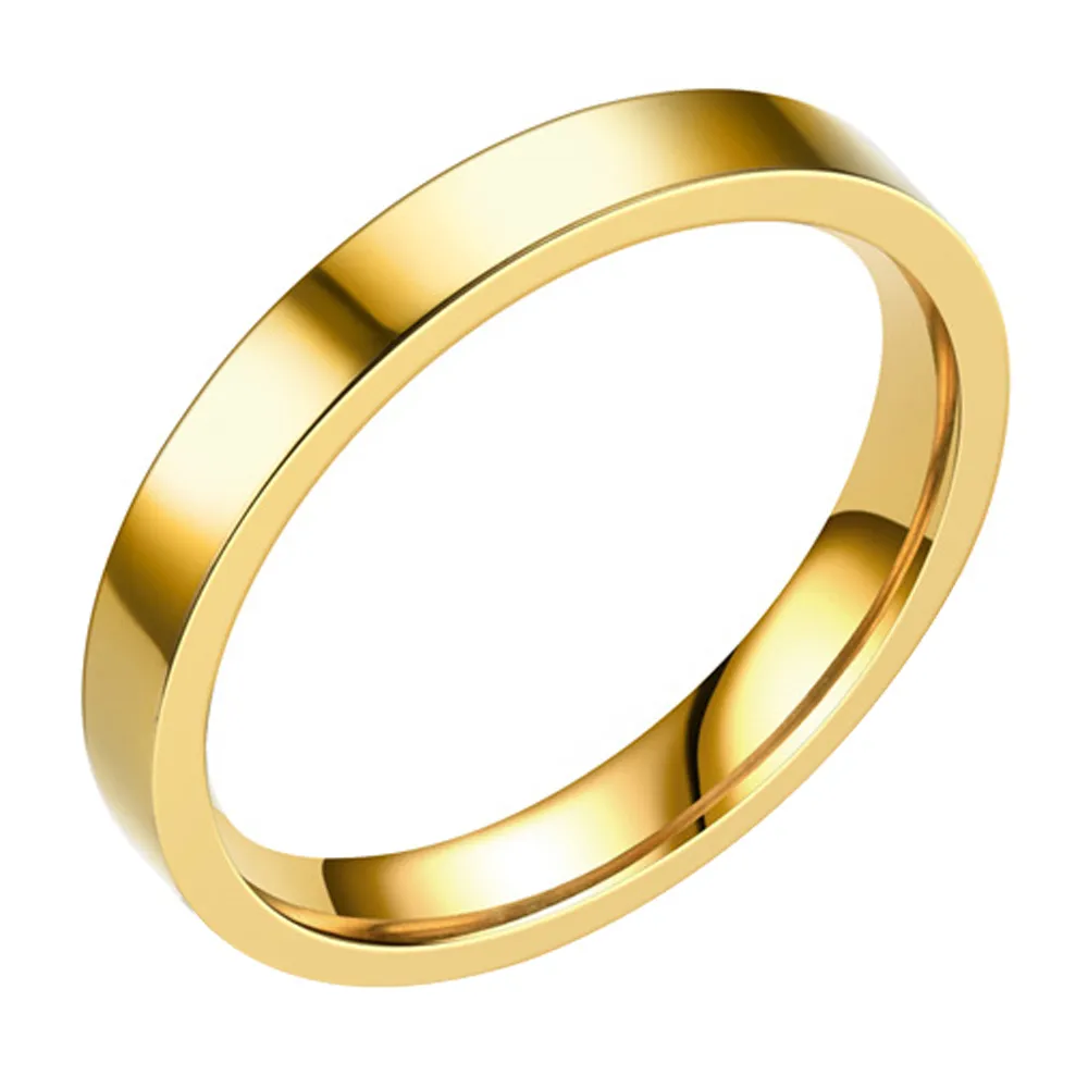 【A MARK】鈦鋼戒指 素面戒指 光面戒指/經典素面純色3MM光面316L鈦鋼戒指(金色)