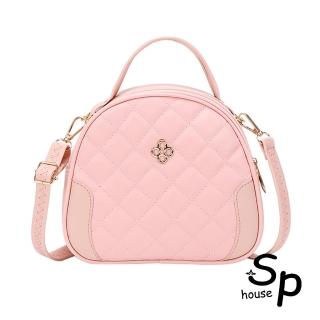 【Sp house】時尚百搭小香風菱格繡花小圓包(4色能選)