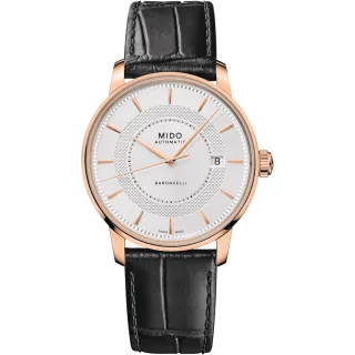 【MIDO 美度 官方授權】BARONCELLI SIGNATURE 沉穩紳士機械腕錶(M0374073603101)