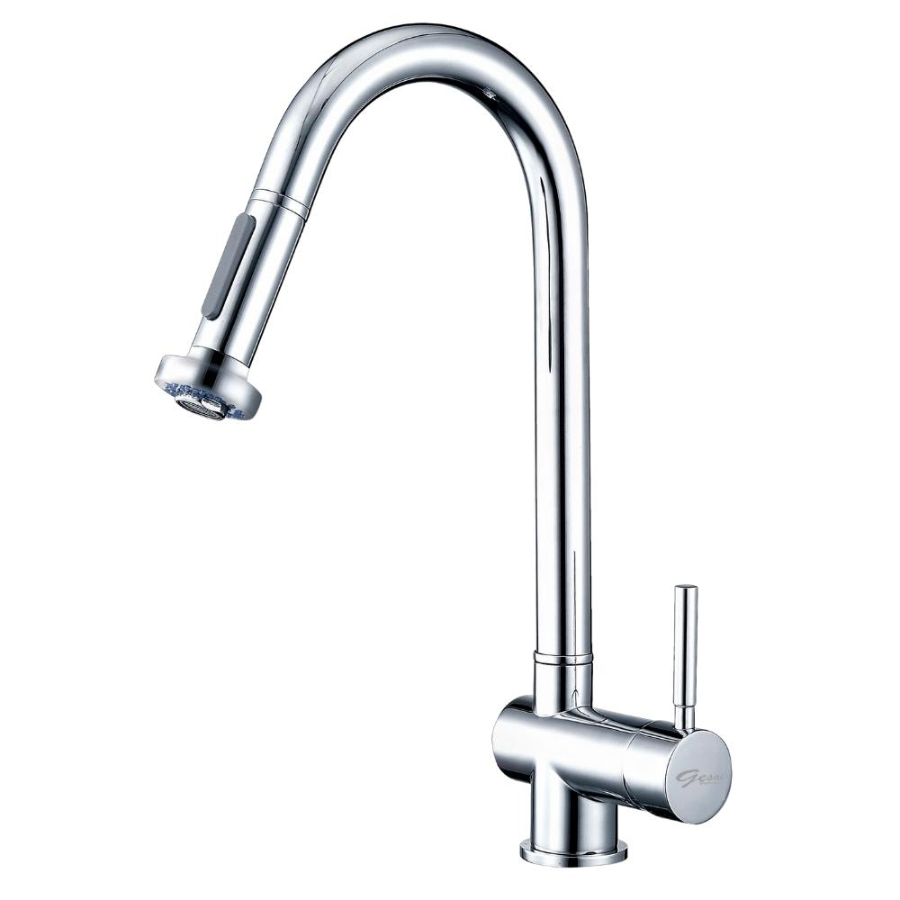 【GESAI格賽衛浴】無鉛歐式伸縮廚房龍頭MLFKD-021(水龍頭/廚房龍頭/伸縮龍頭/抽拉龍頭)