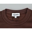 【KENZO】KENZO草寫刺繡LOGO創辦人造型設計內刷毛純棉運動T恤(深褐x桃紅)