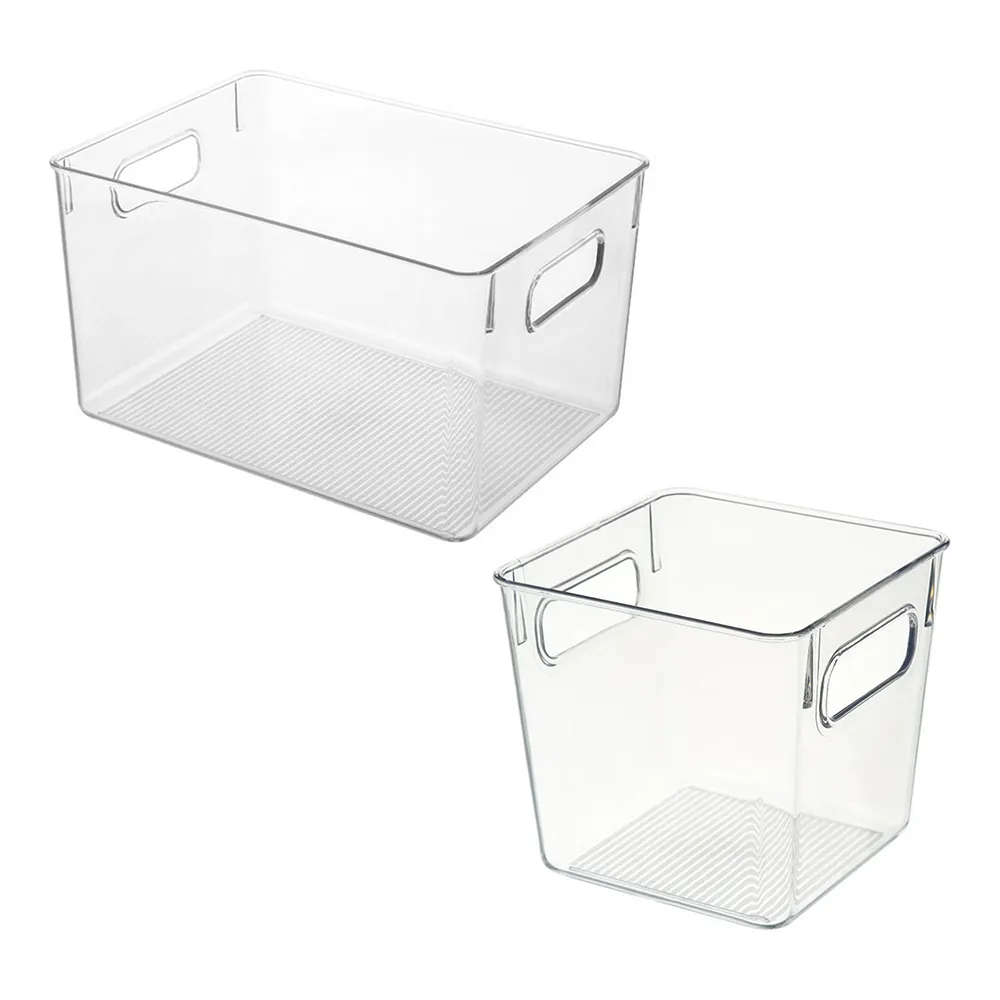 【樂邦】透明手提儲物收納盒4入組(1大長型+3小方型)