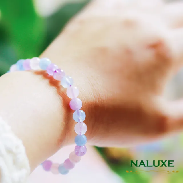 【Naluxe】海藍寶紫水晶粉晶設計款開運手鍊(招貴人、旺桃花、開智慧、安定心緒)