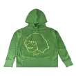 【KENZO】KENZO草寫刺繡LOGO創辦人造型設計內刷毛連帽T恤(草綠x檸檬綠)