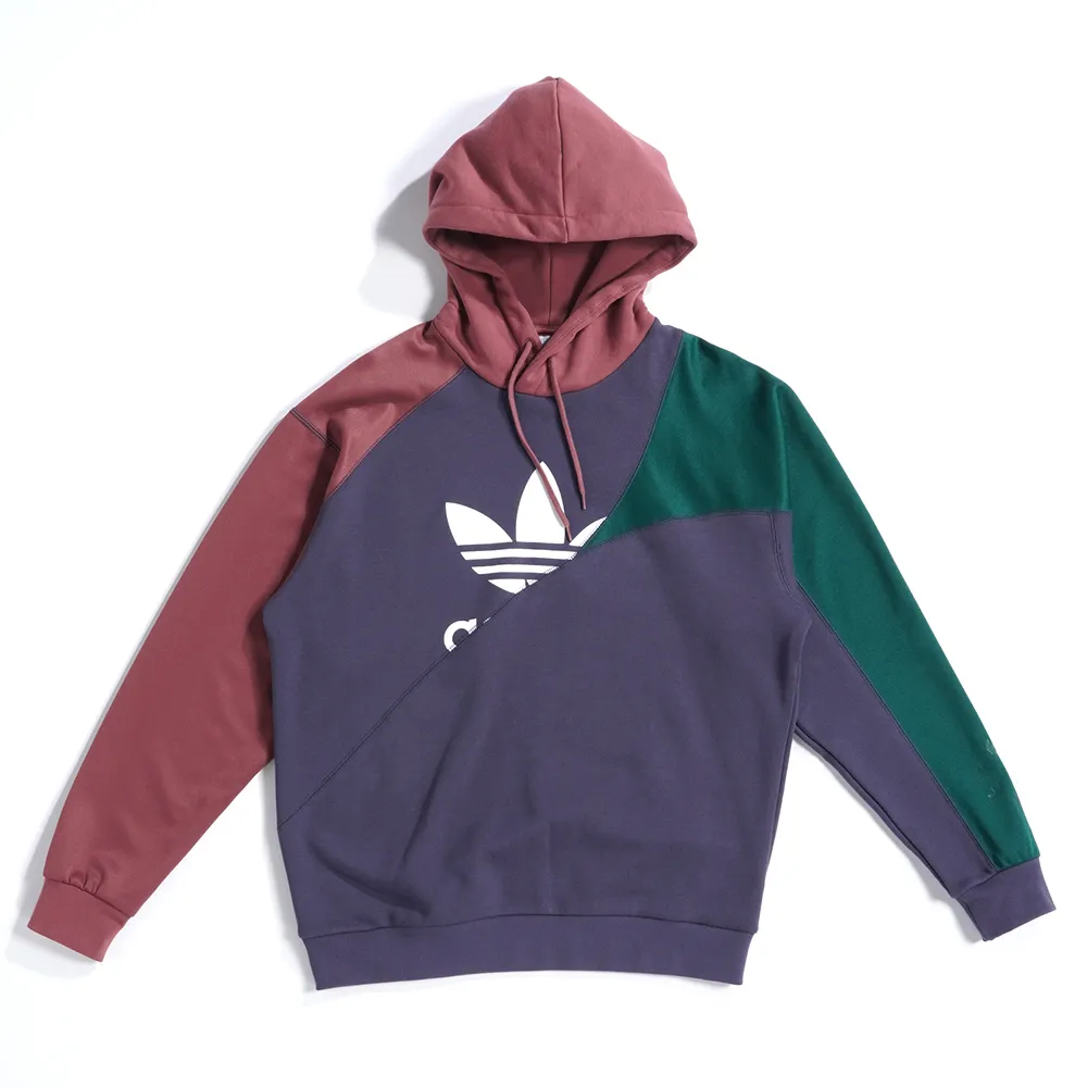 【adidas 愛迪達】BLD FT HOODY HL 男款 長袖上衣 撞色 拼接 帽T(HK2096)