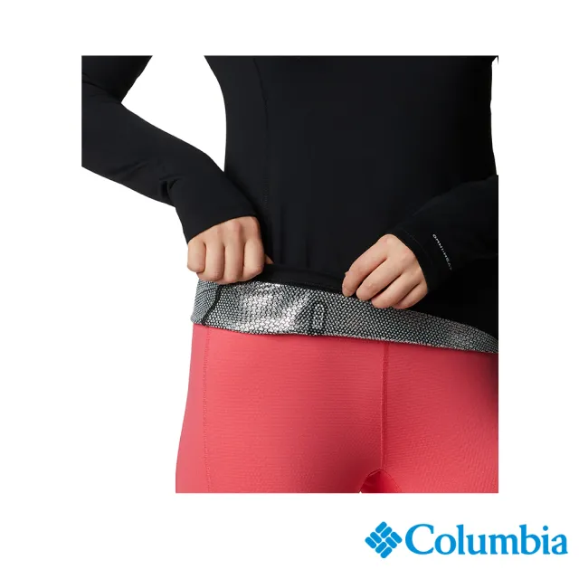 【Columbia 哥倫比亞 官方旗艦】女款-Omni-HEAT 3D鋁點保暖內著上衣-黑色(UAK27150BK / 保暖.彈性.3D鋁點)