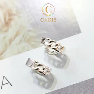 【CADIS 肯蒂斯】鐵鍊耳扣｜純銀(個性圓圈系列 SIA69)