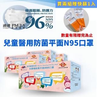 【Meet Tec 覓特】臺灣製N95兒童醫用口罩 疫情必備 MIT 單片裝-30入(麻疹流感防護 兒童N95醫療級平面型N95)