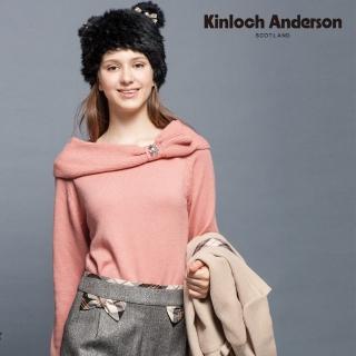 【Kinloch Anderson】金安德森女裝 花瓣圓領雪花長袖針織上衣(磚紅/粉橙)