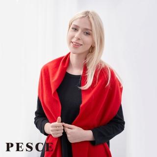 【PESCE】Cashmere喀什米爾-圍巾-紅色(100%Cashmere/外出冷氣房必備品)