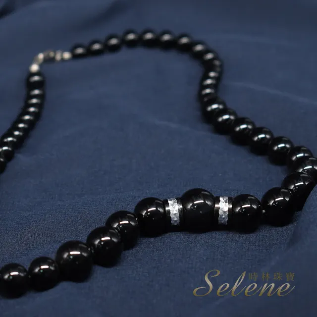 【Selene】簡約低調黑瑪瑙寶塔項鍊(鍊長約40cm)