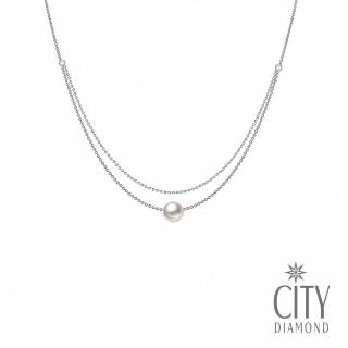 【City Diamond 引雅】網路獨家 日本AKOYA珍珠 7mm 雙層 項鍊(珠潤月詠系列)