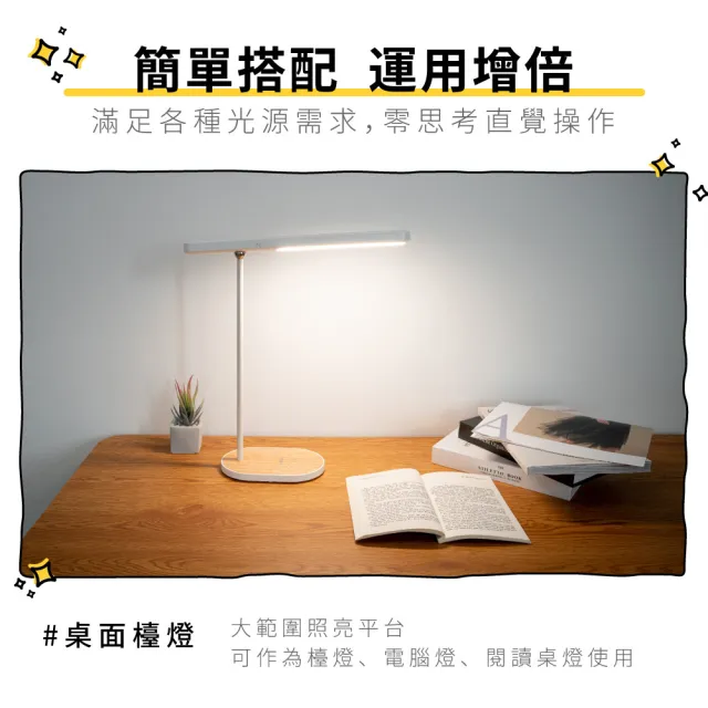 【KINYO】卡卡燈-磁吸檯燈組/長條燈(PLED-2322)