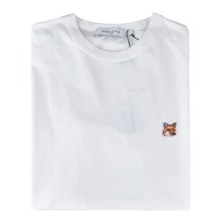 【Maison Kitsune】MAISON KITSUNE刺繡LOGO狐狸設計棉質短袖T-Shirt(白)