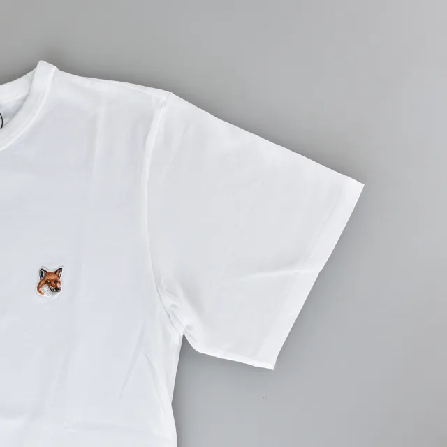 【Maison Kitsune】MAISON KITSUNE刺繡LOGO狐狸設計棉質短袖T-Shirt(白)