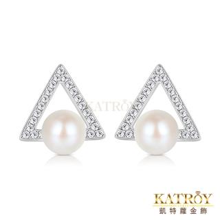 【KATROY】純銀耳環．天然珍珠 ．新年禮物(6.0 - 6.5mm)
