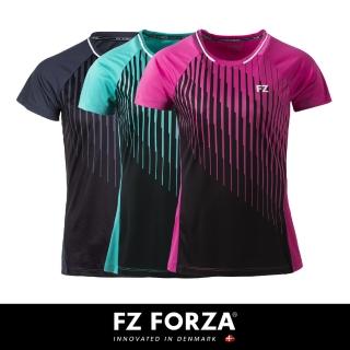 【FZ FORZA】Sudan W S/S Tee 快排舒適運動休閒上衣T-Shirt 女性(FZ213657 桃/藍/黑)