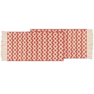 【NOW】純棉編織桌旗 紅菱格 / 餐桌布 桌墊 桌巾