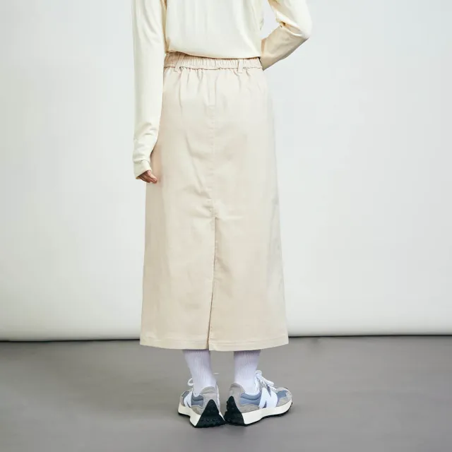 【gozo】minus g-限量系列 高腰鬆緊開衩直筒裙(兩色)