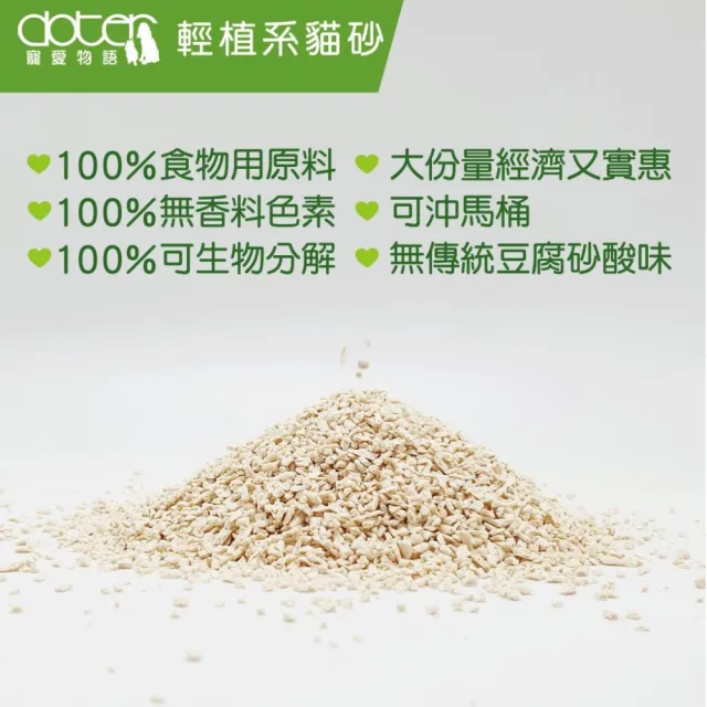 【doter 寵愛物語】輕植系貓砂-破碎型/極細型 14lb/6.35kg*3包組(貓砂、豆腐砂)