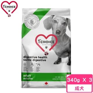 【1stChoice 瑪丁】無穀單一蛋白敏感型迷你成犬（雞肉+地瓜+水解雞肝）340g*3包組(狗糧、狗飼料、狗乾糧)