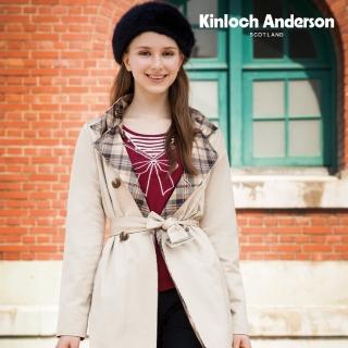 【Kinloch Anderson】金安德森女裝 圓領配條長袖針織上衣(深紅/藏青)