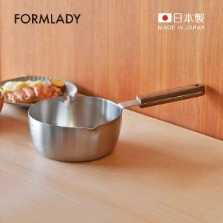 【日本FORMLADY】小泉誠 ambai日製木柄18-8不鏽鋼三層底雪平鍋-16cm(行平鍋 單柄鍋 炸鍋)