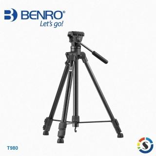 【BENRO 百諾】T980 鋁合金三腳架雲台套組(勝興公司貨)