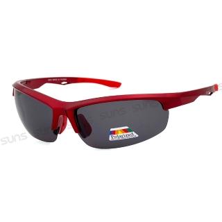 【SUNS】Polarized運動太陽眼鏡 頂規強化偏光鏡片 紅框S54 抗UV400(採用PC防爆鏡片/防眩光/防撞擊)