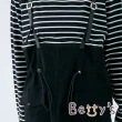 【betty’s 貝蒂思】長版吊帶條紋顯瘦洋裝(黑色)