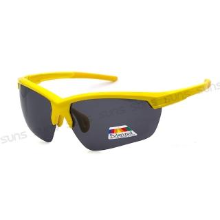 【SUNS】Polarized運動太陽眼鏡 頂規強化偏光鏡片 輕量黃框S49 抗UV400(採用PC防爆鏡片/防眩光/防撞擊)