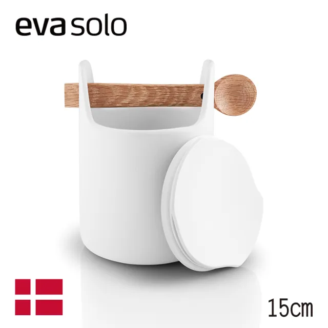 【Eva Solo】丹麥Nordic收納工具筒附蓋&湯匙15cm-白(一個人也能享受的餐廚用品)