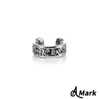 【A MARK】鈦鋼戒指 字母戒指 開口戒指 歐美風戒指/復古歐美羅馬字母316L鈦鋼開口戒指(鋼色)