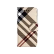 【Aguchi 亞古奇】Apple iPhone 13 mini 5.4吋 英倫格紋經典手機皮套