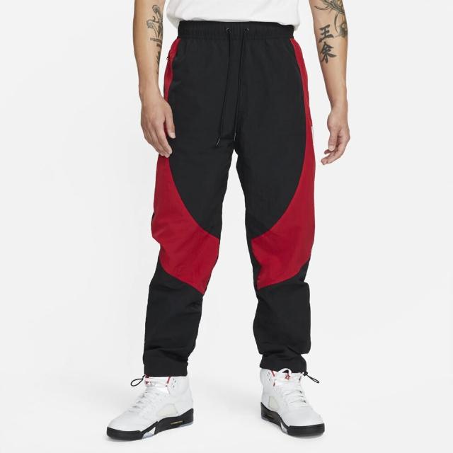 【NIKE 耐吉】Nike As M J Flt Suit Pant    男 長褲 梭織 運動 休閒 抽繩褲腳 黑紅(CV3175-010)