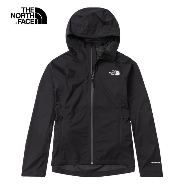 【The North Face 官方旗艦】北面女款黑色DryVent防水透氣衝鋒衣｜5K2WJK3(外套)