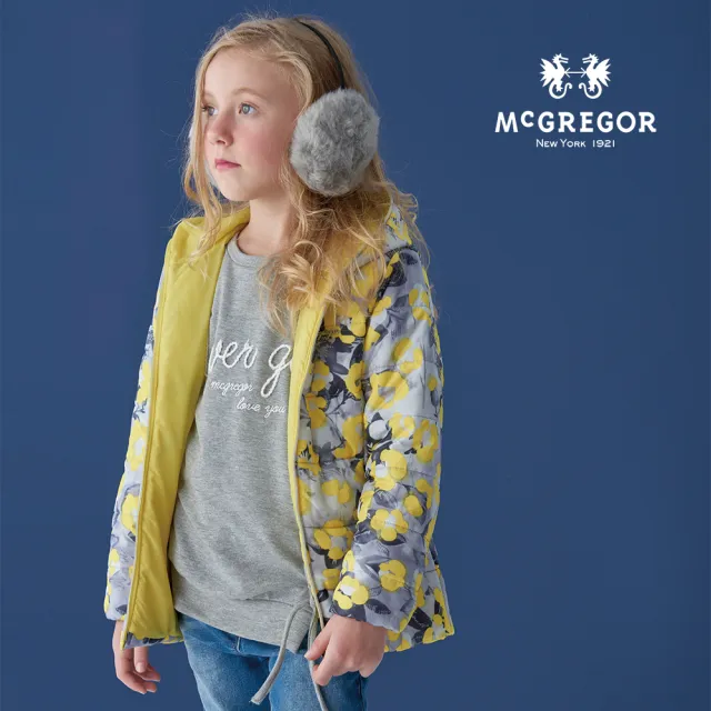 【MCGREGOR 瑪格麗格】素面布料綁繩圓領衫-女童(176760字體刺繡圖騰)