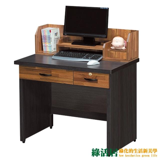 【綠活居】莉蒂  現代3.2尺二抽書桌/電腦桌組合(三色可選)