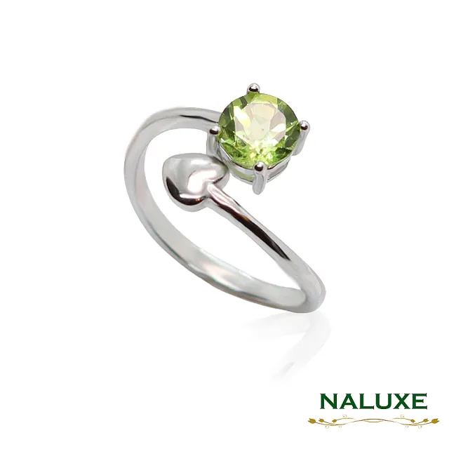 【Naluxe】天然寶石橄欖石ll心機小惡魔戒指(八月誔生石幸運石情人節禮物告白脫單禮盒)