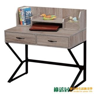 【綠活居】歐蒂 現代3.2尺二抽書桌/電腦桌組合(二色可選)