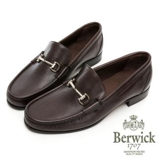 【GEORGE 喬治皮鞋】Berwick 西班牙進口-NAPPA小牛皮金屬馬蹄釦樂福鞋 -咖 135031KM-20