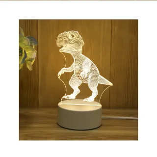 【Viita】聖誕/生日/交換禮物創意LED壓克力USB床頭夜燈 3D立體恐龍
