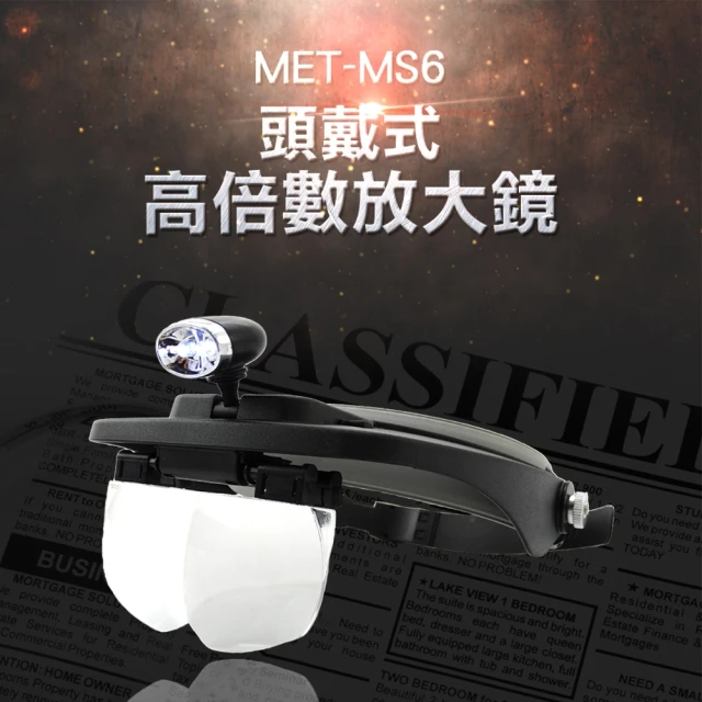 【錫特工業】頭戴式放大鏡 LED照明燈 眼鏡式 老花眼放大鏡 美容放大鏡 粉刺放大鏡(MET-MS6 丸石五金)